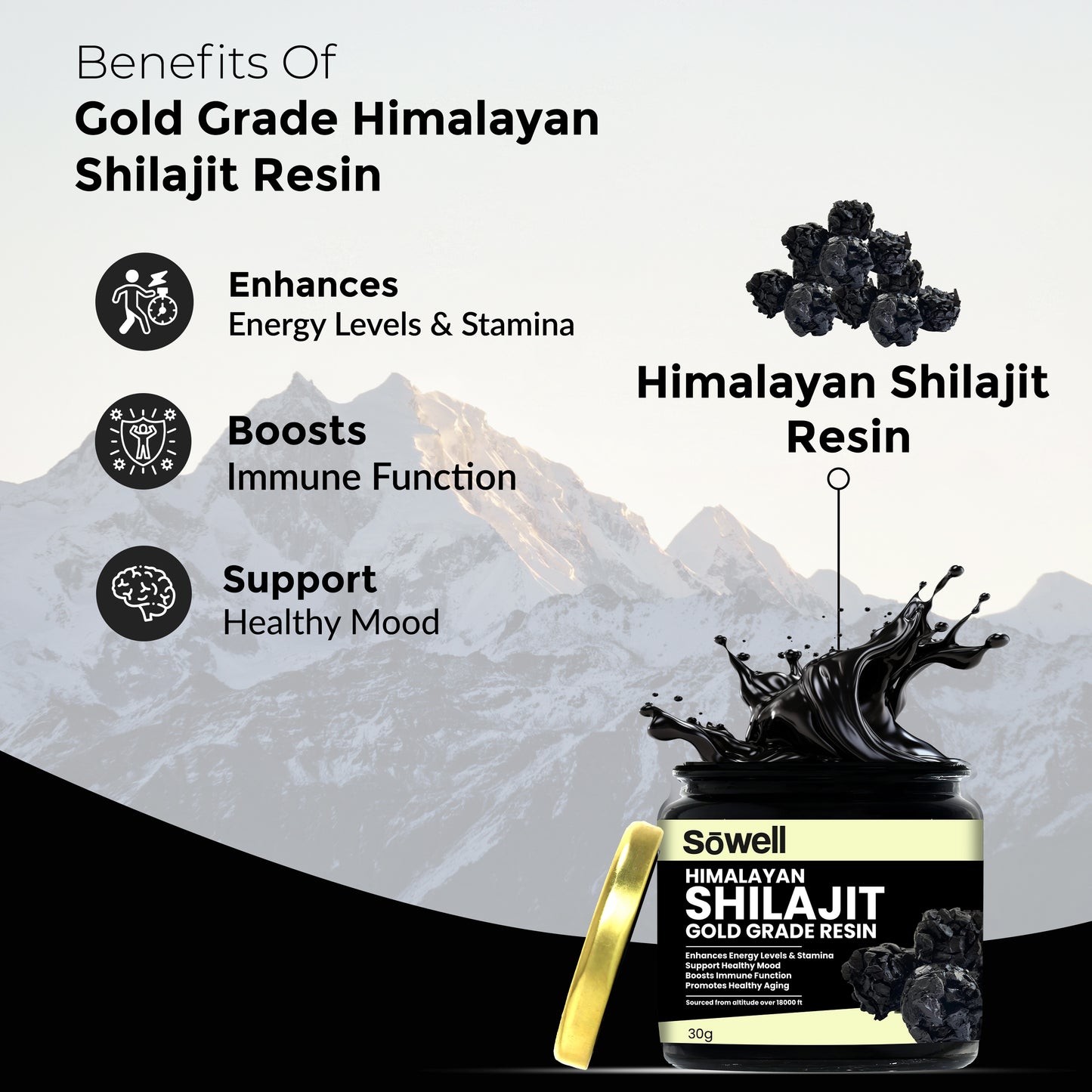 Himalayan Shilajit Gold Grade Resin 30g